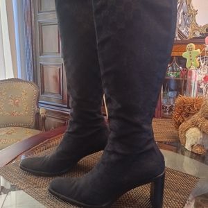 Vintage authentic Gucci monogram canvas boots size 8.5 Black